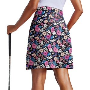 image:imagePINSPARK 20 Skorts for Woman Knee Length UPF 50 Golf Skirts with 3 Pockets High Waisted Athletic Tennis Skort Casual SkirtPink Blue Floral